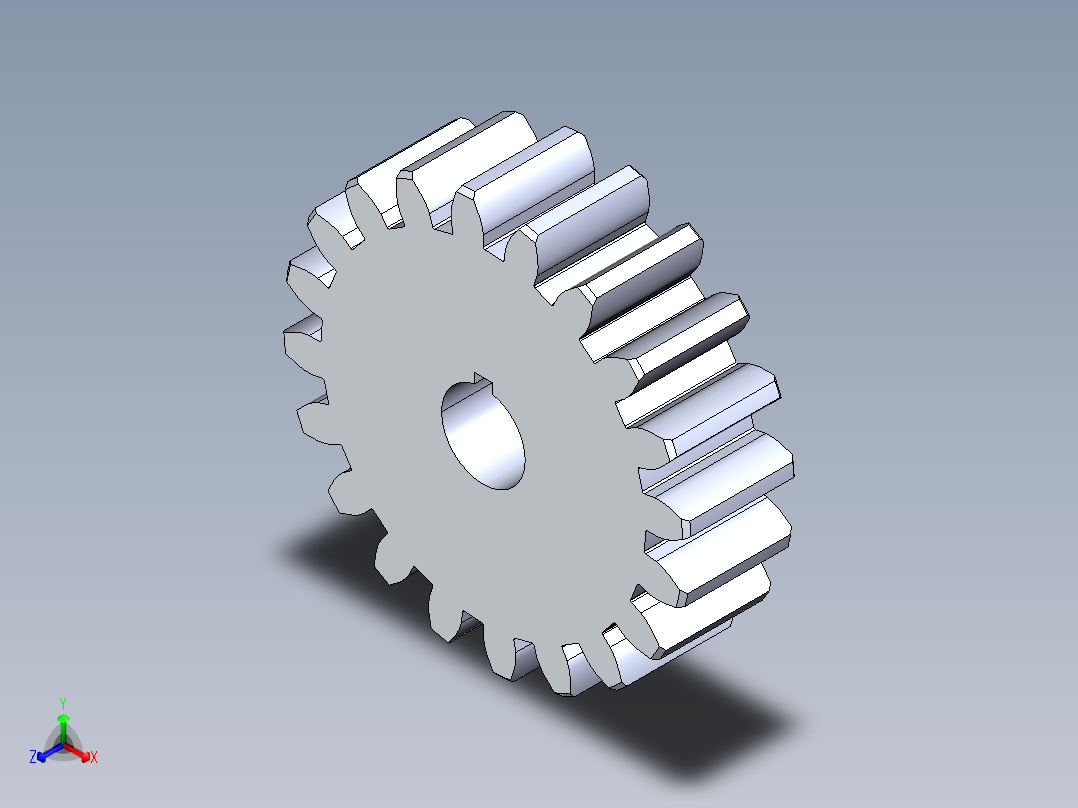 正齿轮压力角20 -24dp-20pa-20t spur gear正等轴测图