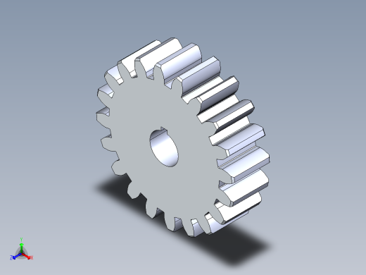 正齿轮压力角20 -24dp-20pa-20t spur gear正等轴测缩略图