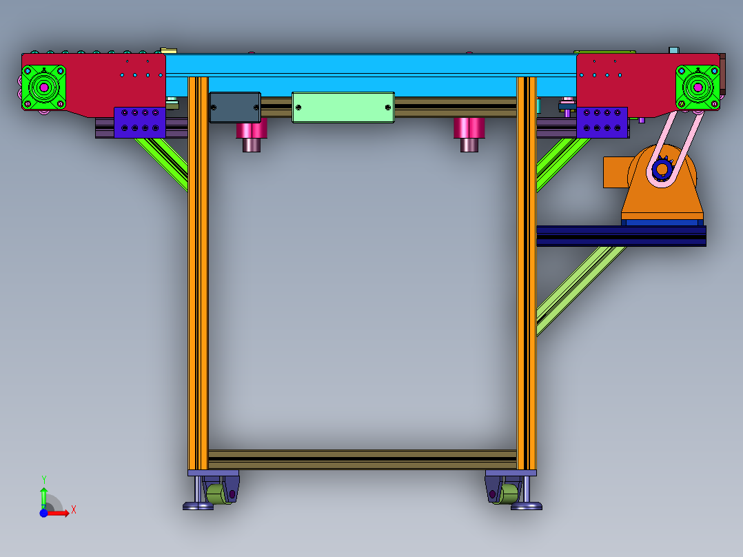 手动转移倍速链组装线前视图