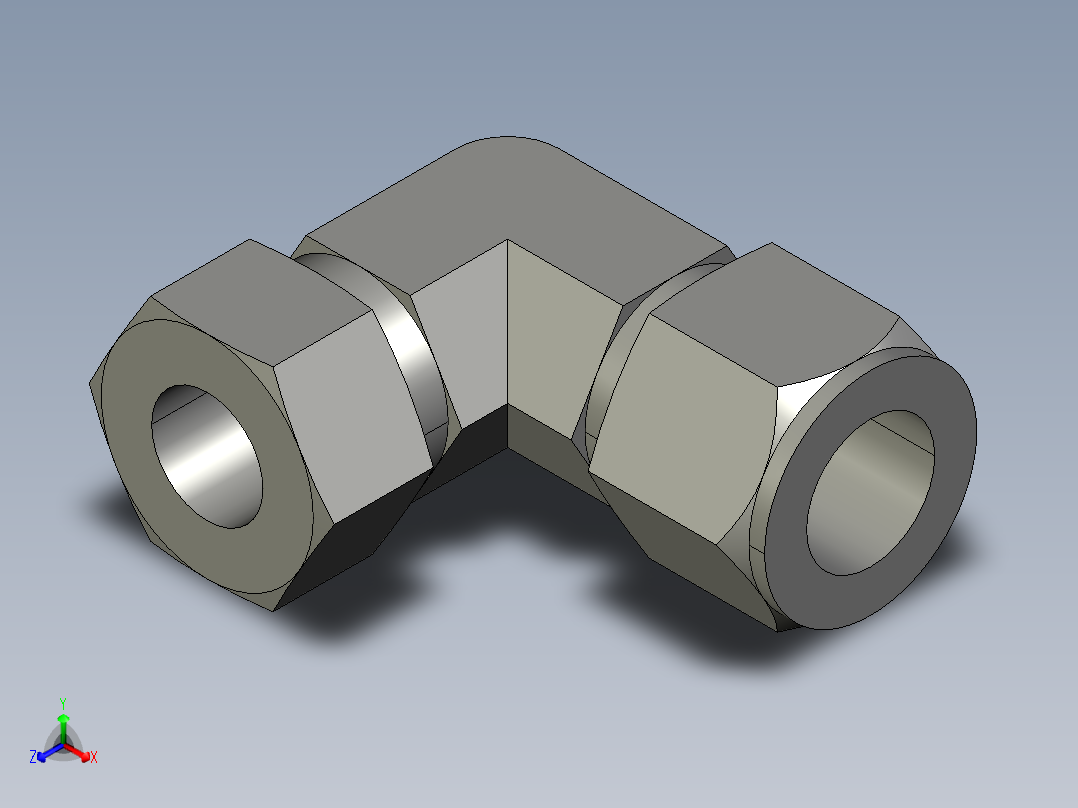 卡套式工业通用硬管接头12_c6bu-s正等轴测图
