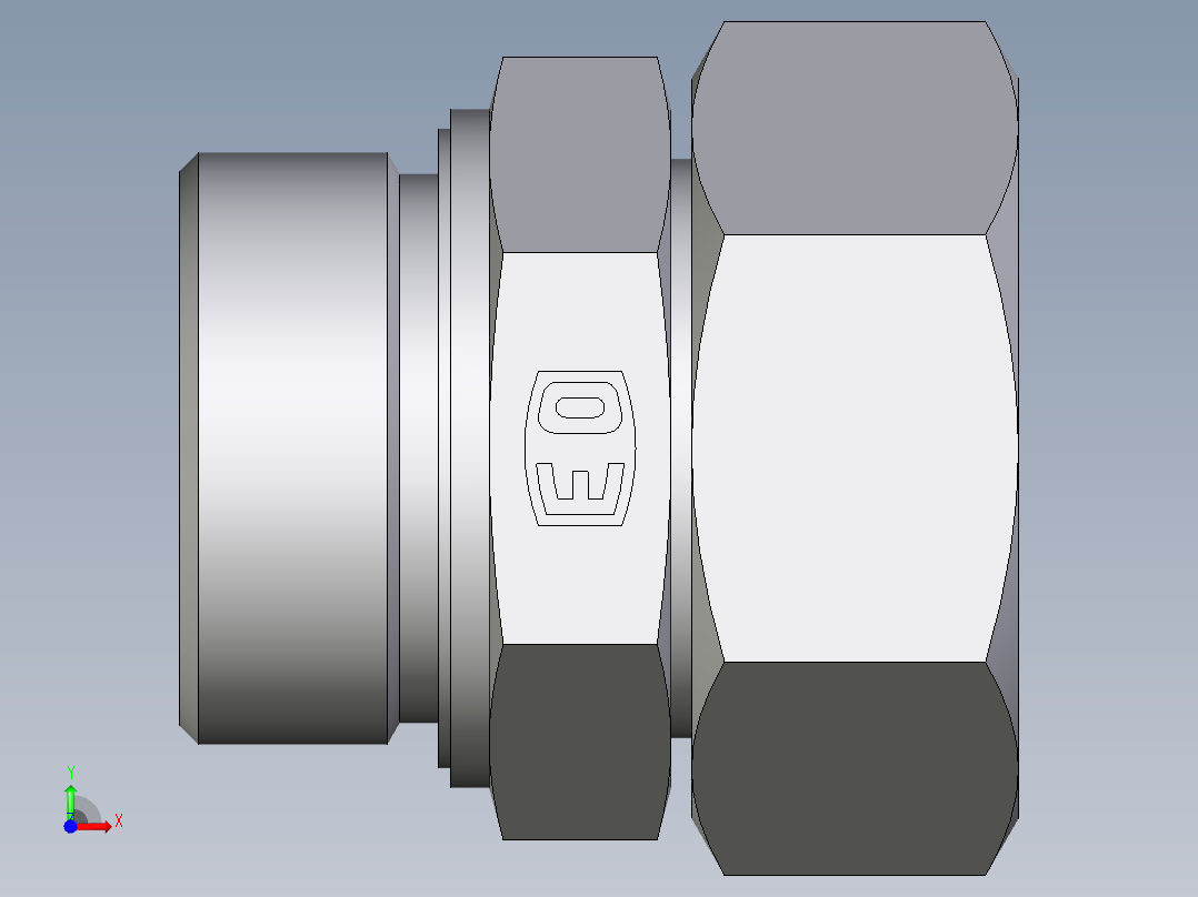 卡套式工业通用硬管接头EO_Swivel_connector_EGE42LMEDCF前视图