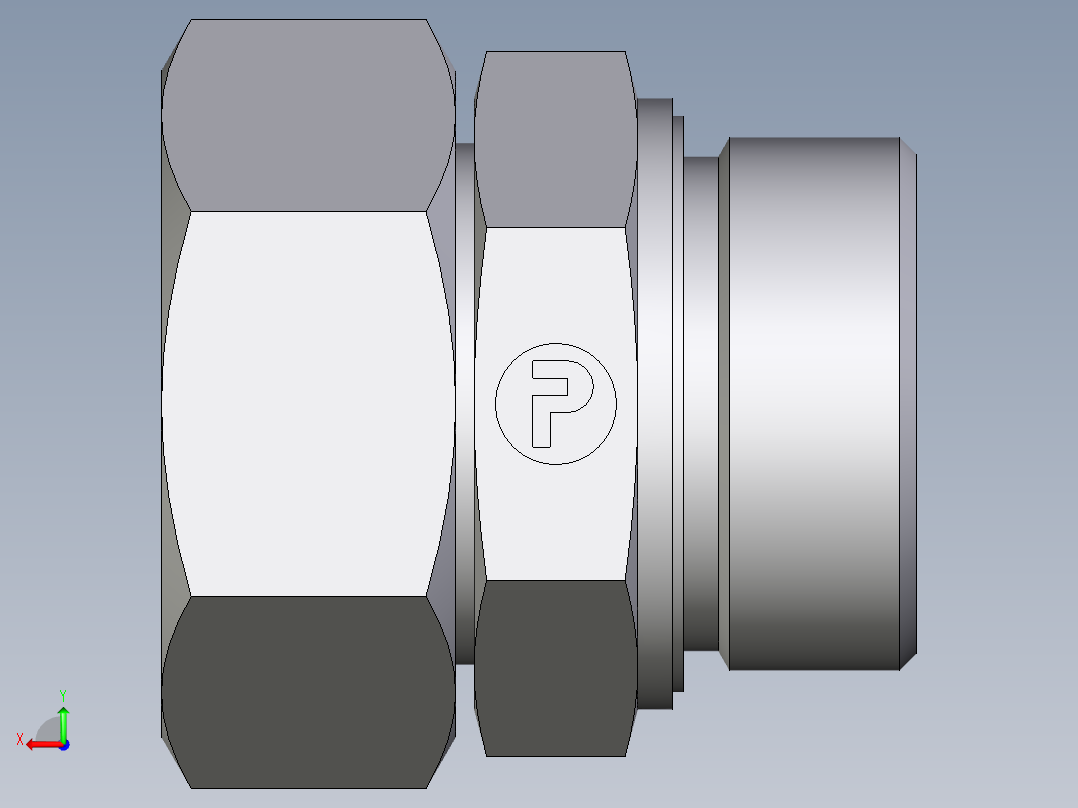 卡套式工业通用硬管接头EO_Swivel_connector_EGE42LMEDCF后视图