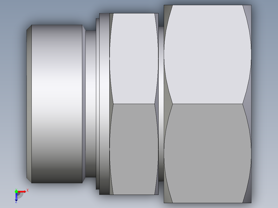 卡套式工业通用硬管接头EO_Swivel_connector_EGE42LMEDCF俯视图