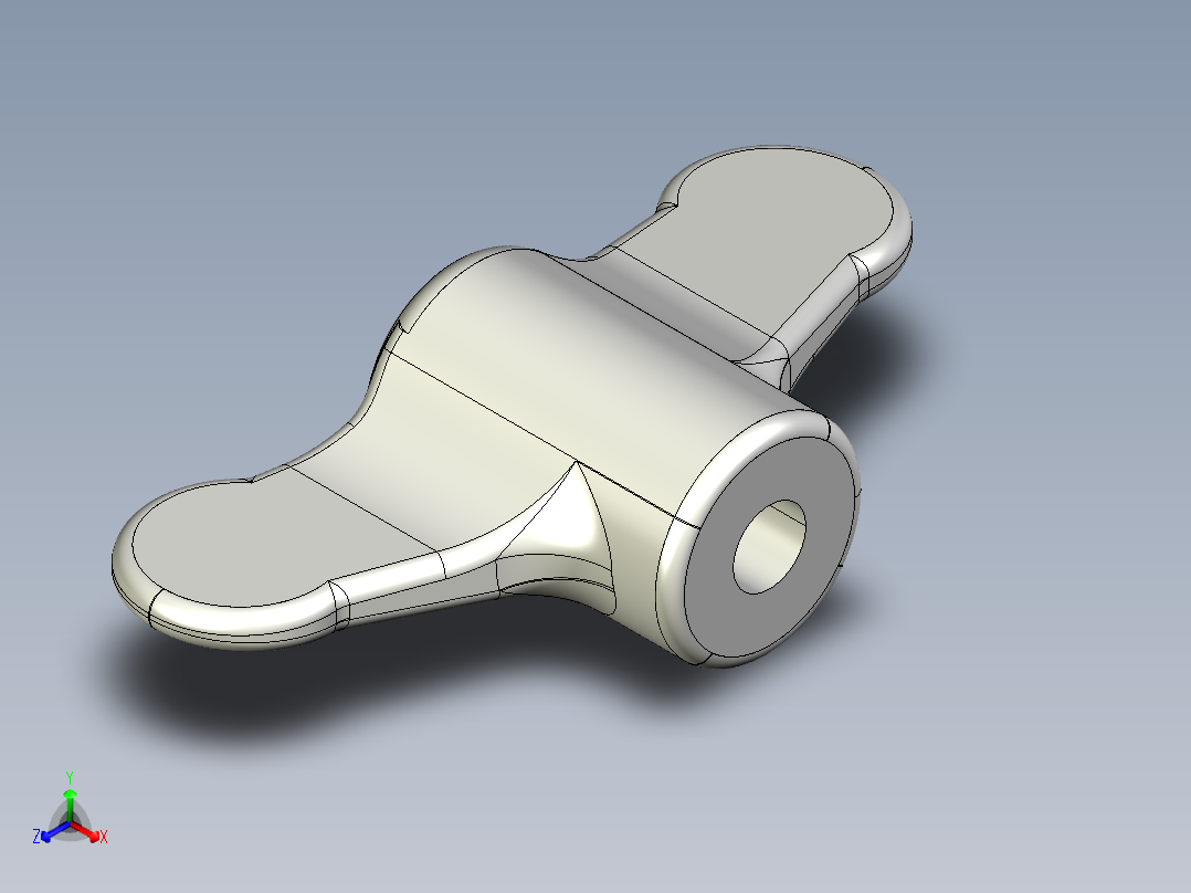 蝶型把手(不銹鋼)WK-3D多系列多零件图纸模型主视图