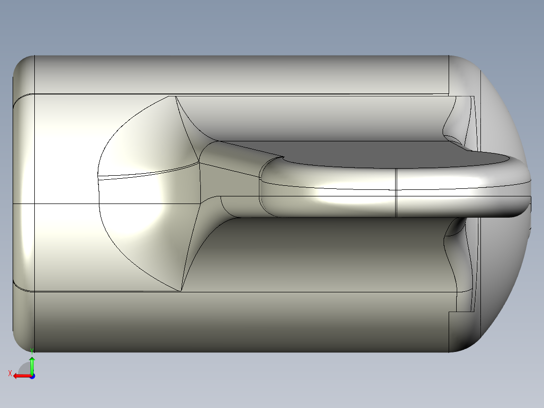 蝶型把手(不銹鋼)WK-3D多系列多零件图纸模型后视图