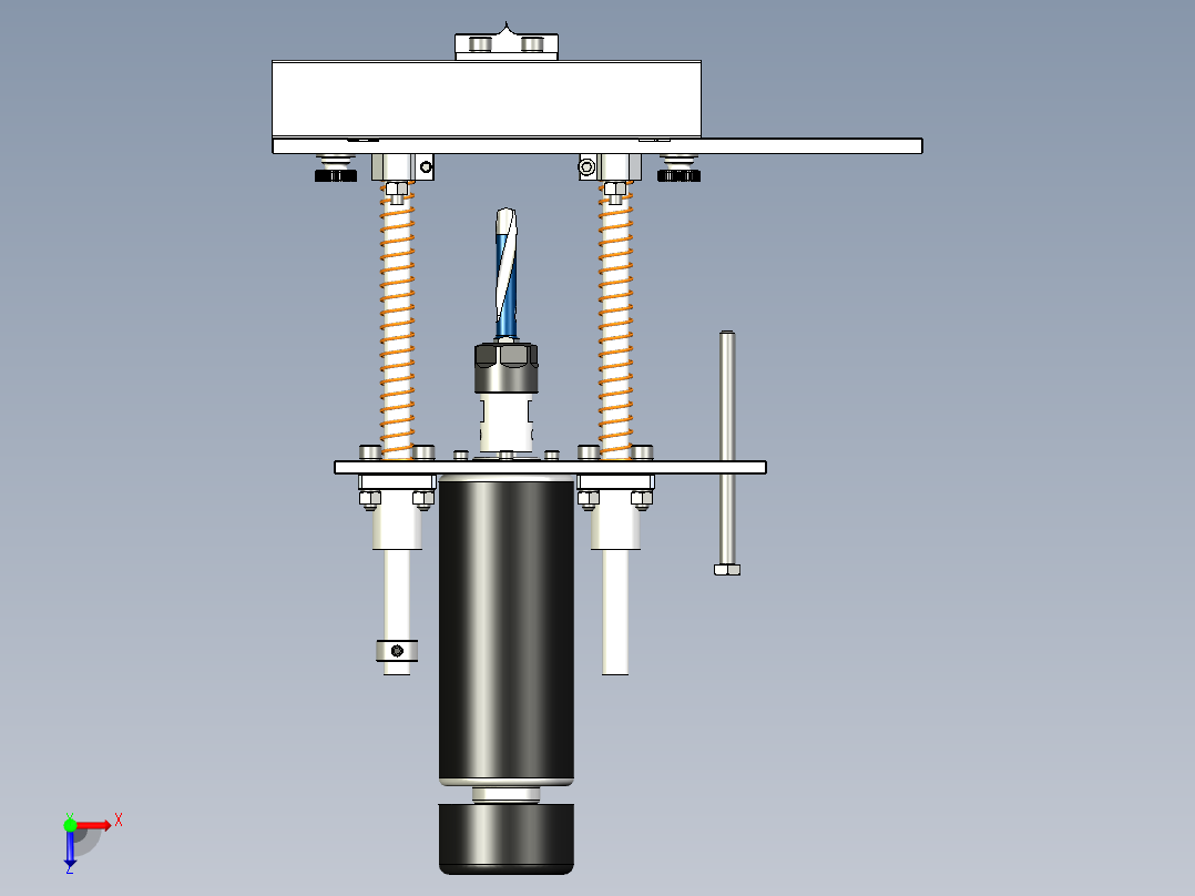 家具制造中加孔的装置俯视图