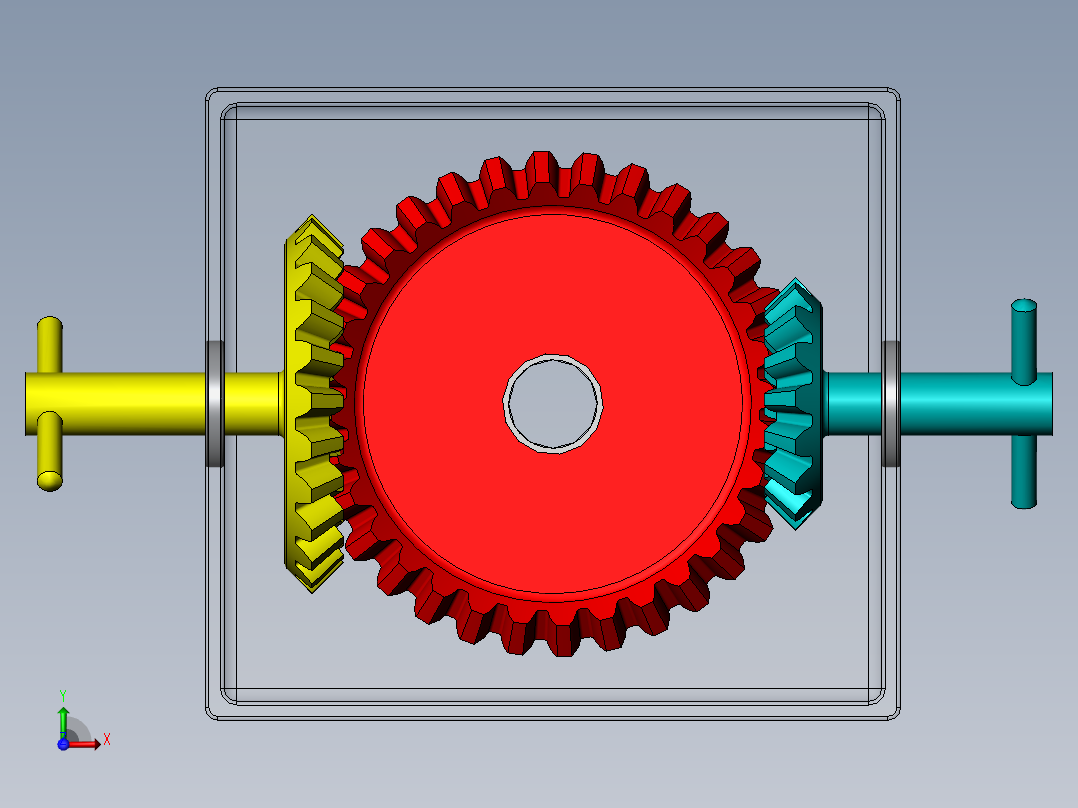 伞齿轮传动前视图