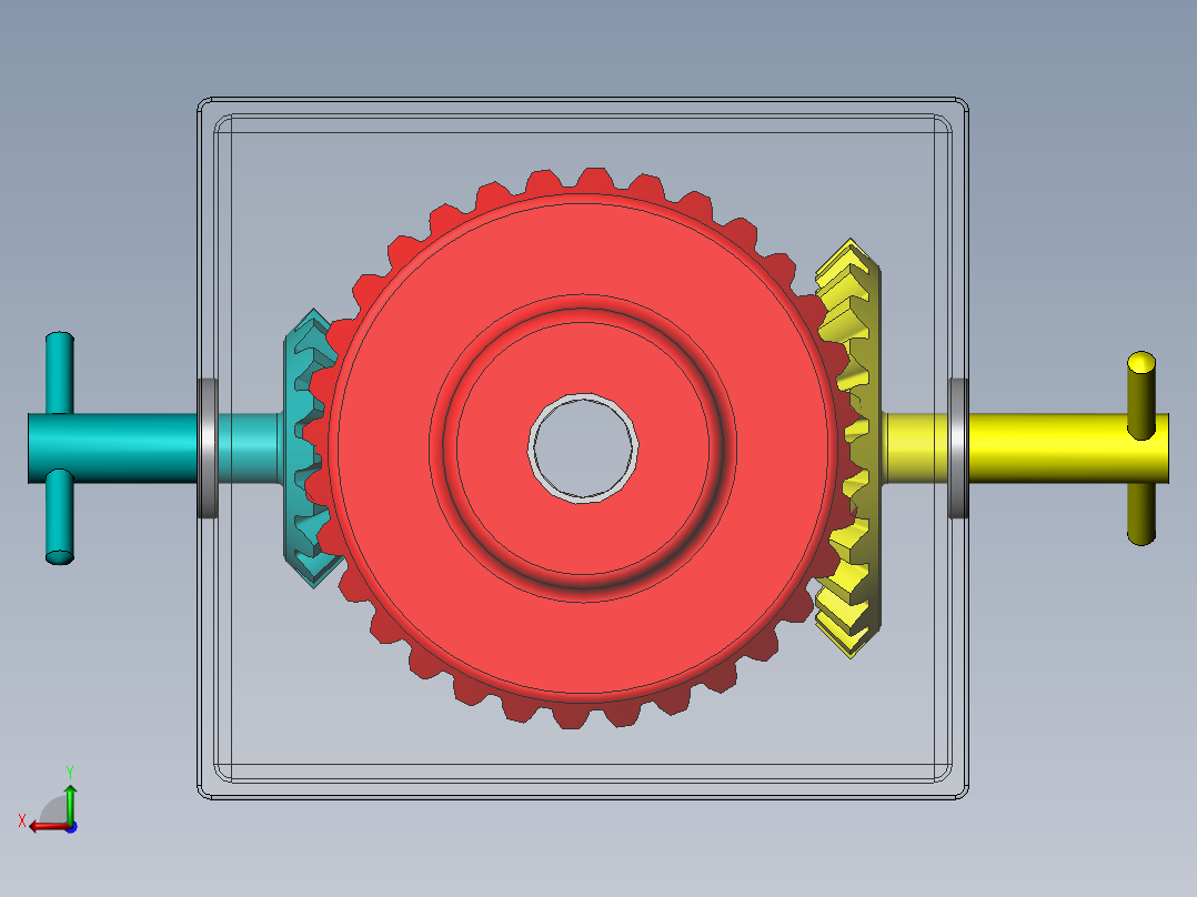伞齿轮传动后视图