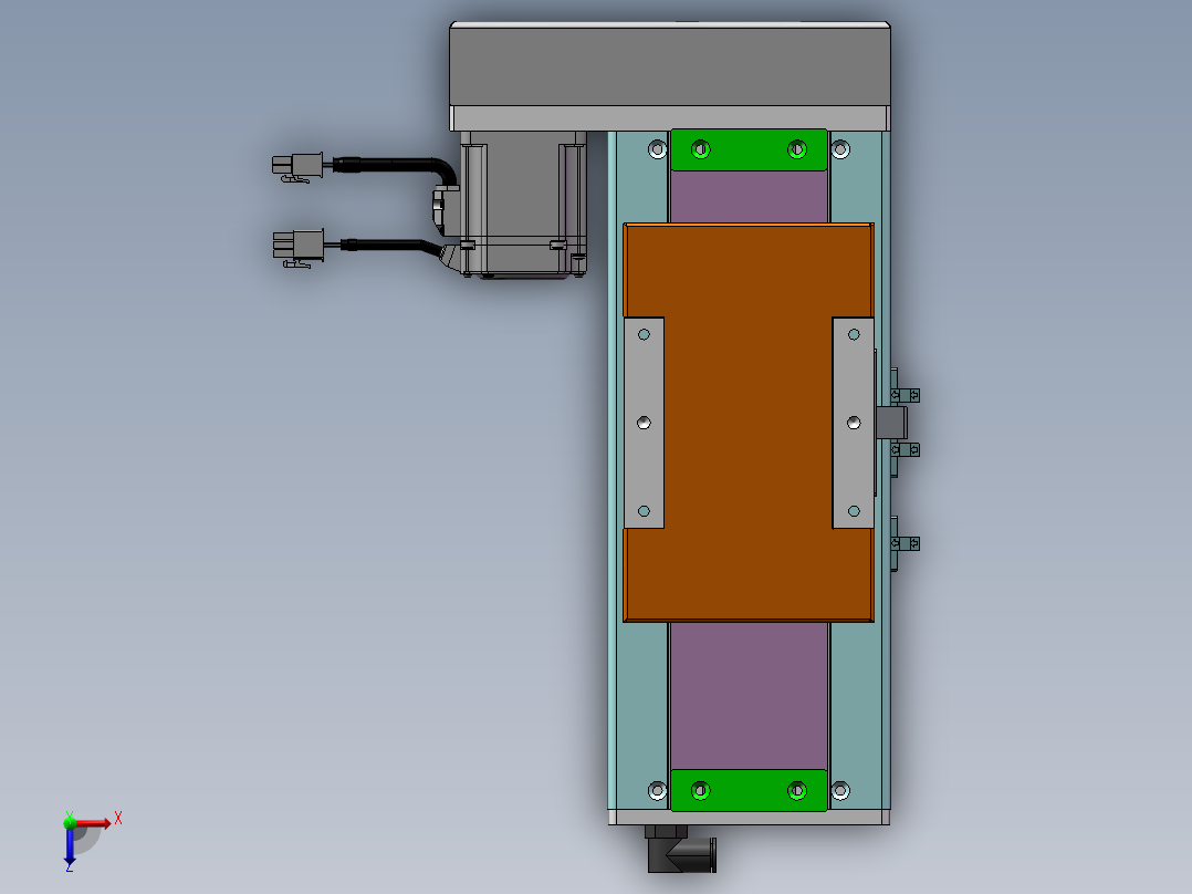 MCH丝杆全封闭MCH14-BL-200W俯视图
