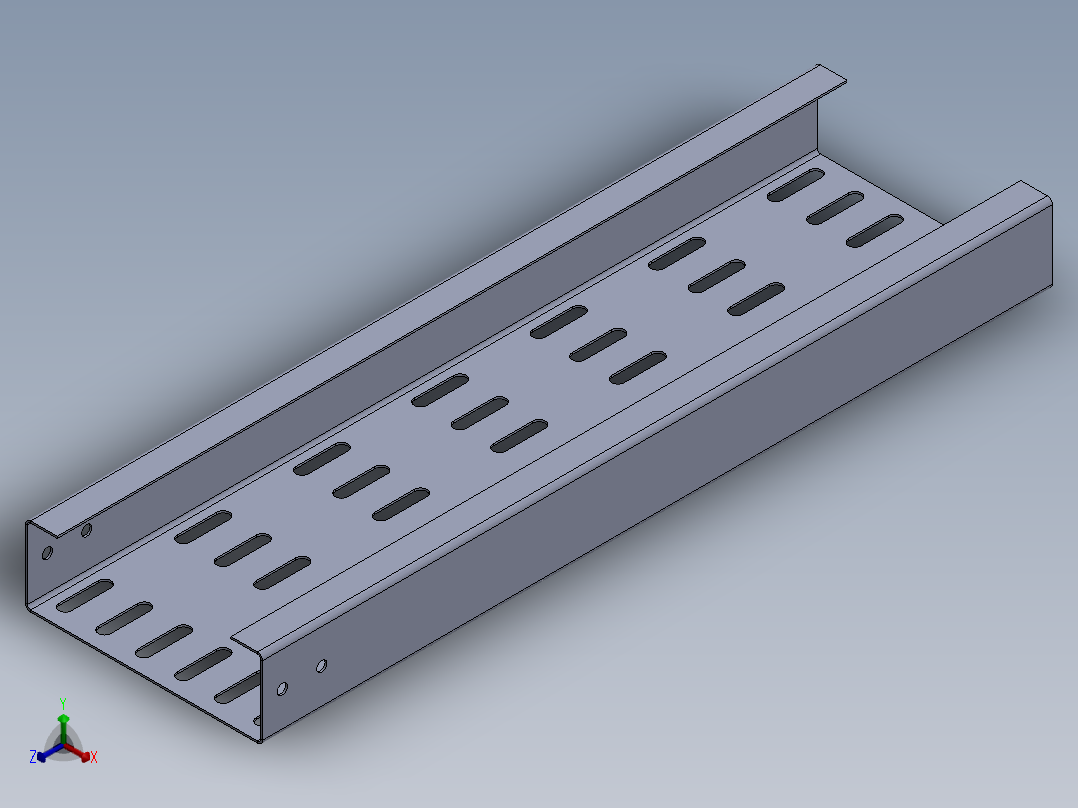 U 型C 型电缆桥架正等轴测图