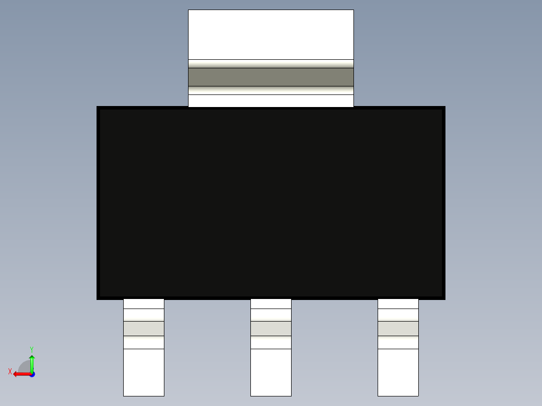 元器件3D封装SOT-223165后视图
