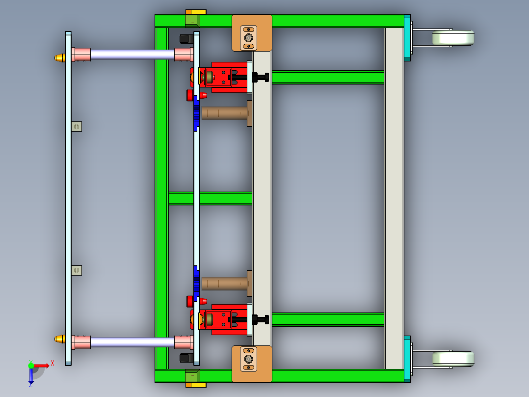 热铆焊接设备（ug12+cad+bom）俯视图