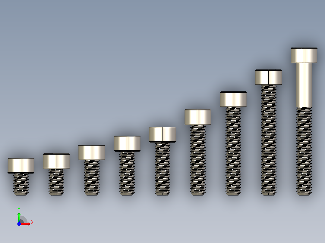 M3.5公制内六角螺钉汇总前视图