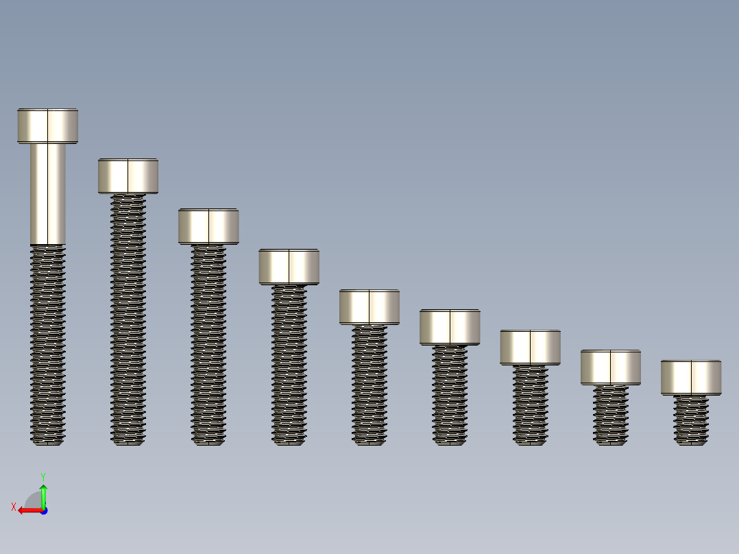 M3.5公制内六角螺钉汇总后视图