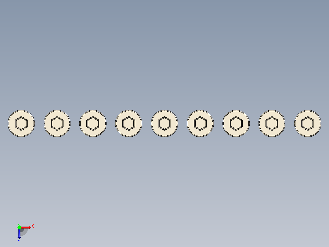 M3.5公制内六角螺钉汇总俯视图