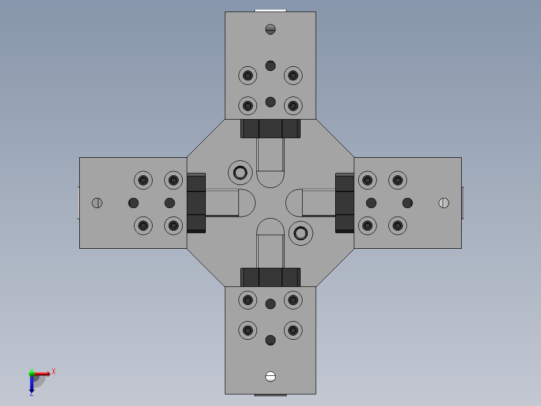 四爪机械手俯视图