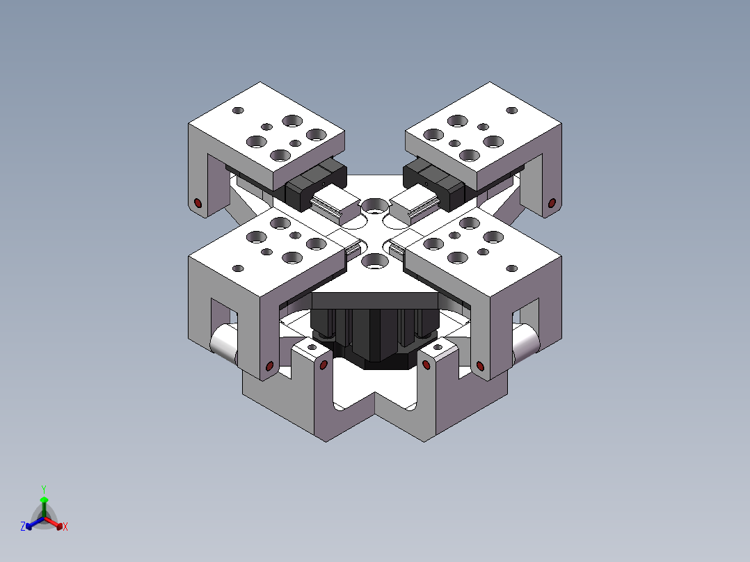 四爪机械手正等轴测图