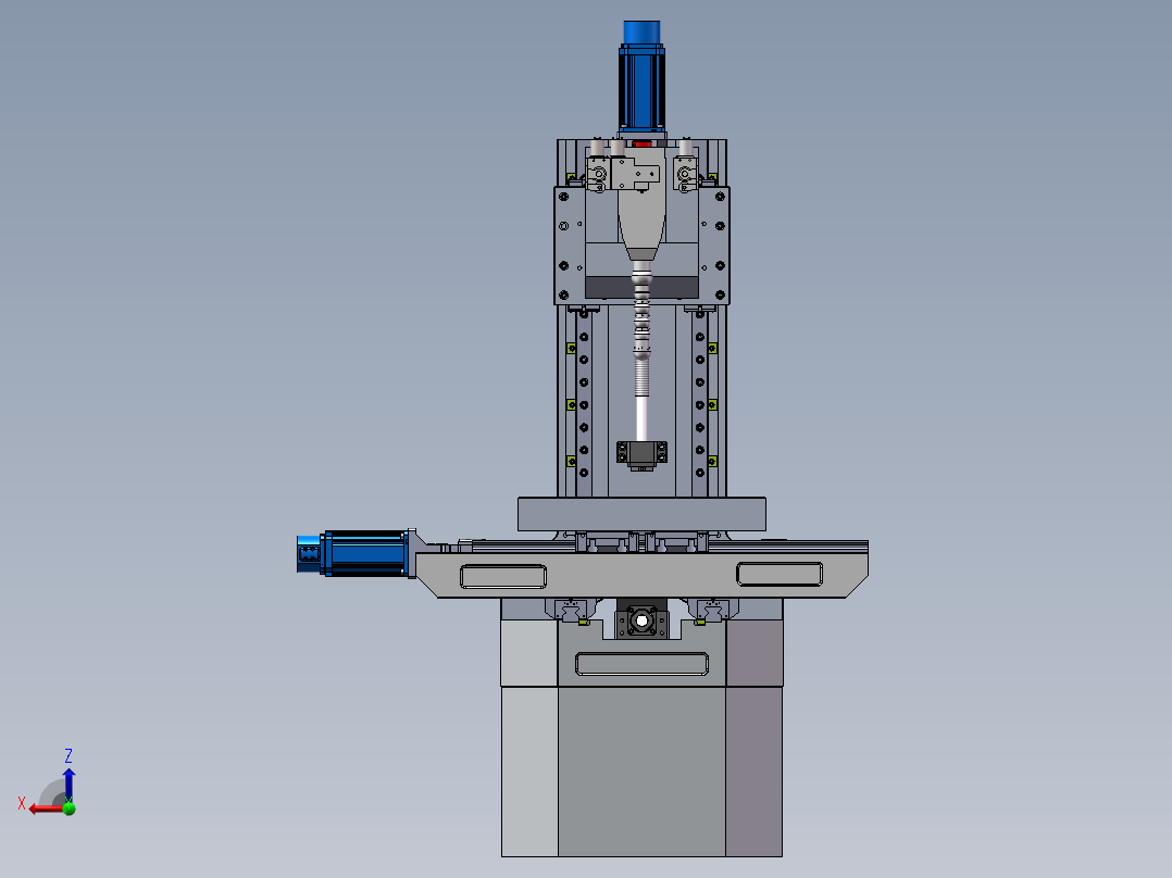 弯通孔加工电火花机床结构设计主视图