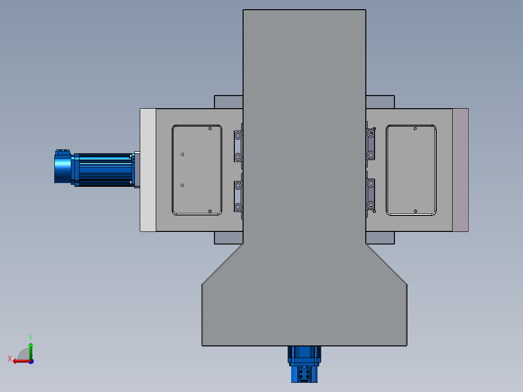 弯通孔加工电火花机床结构设计后视图
