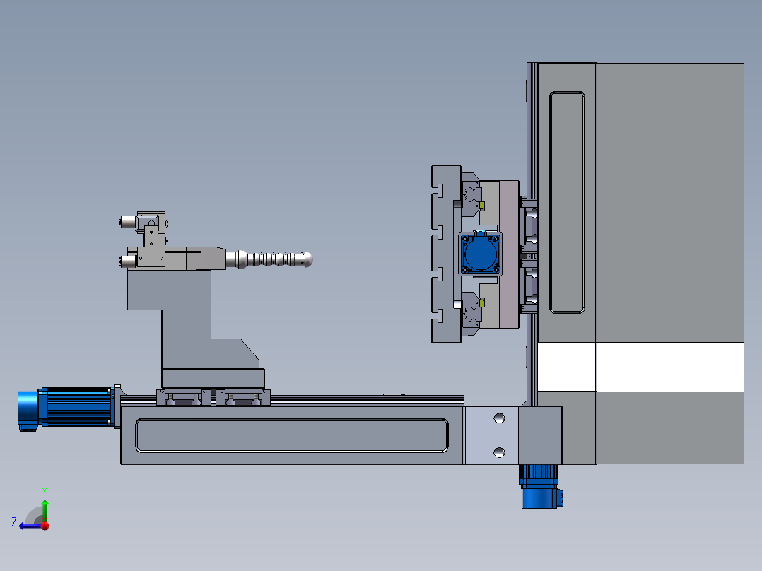 弯通孔加工电火花机床结构设计右视图