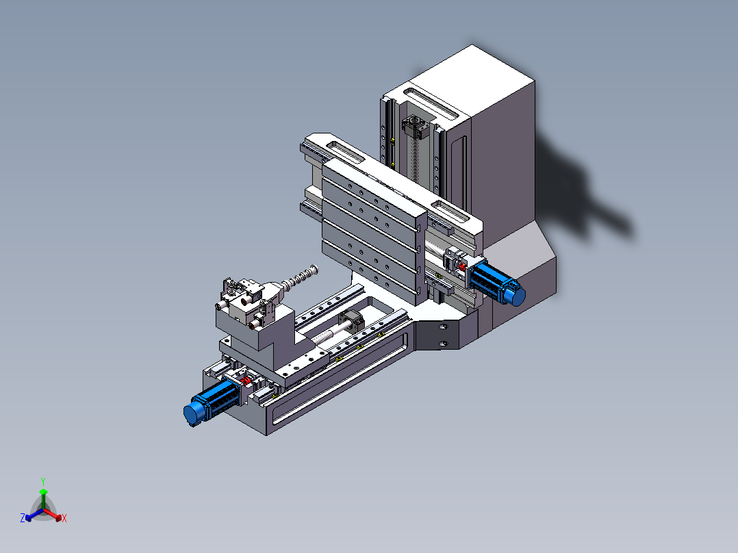 弯通孔加工电火花机床结构设计正等轴测图