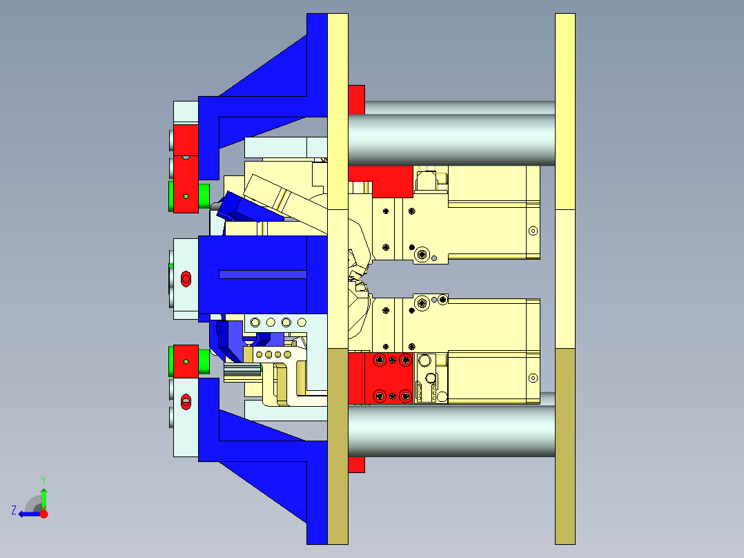 旋钩四工位焊接夹具设计右视图