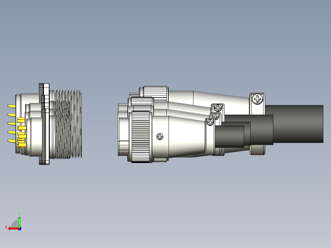 威浦航空插头WS20~32系列后视图