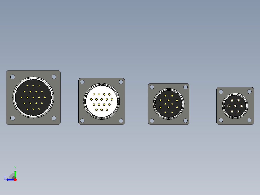 威浦航空插头WS20~32系列右视图