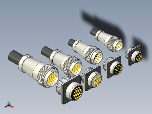 威浦航空插头WS20~32系列正等轴测缩略图