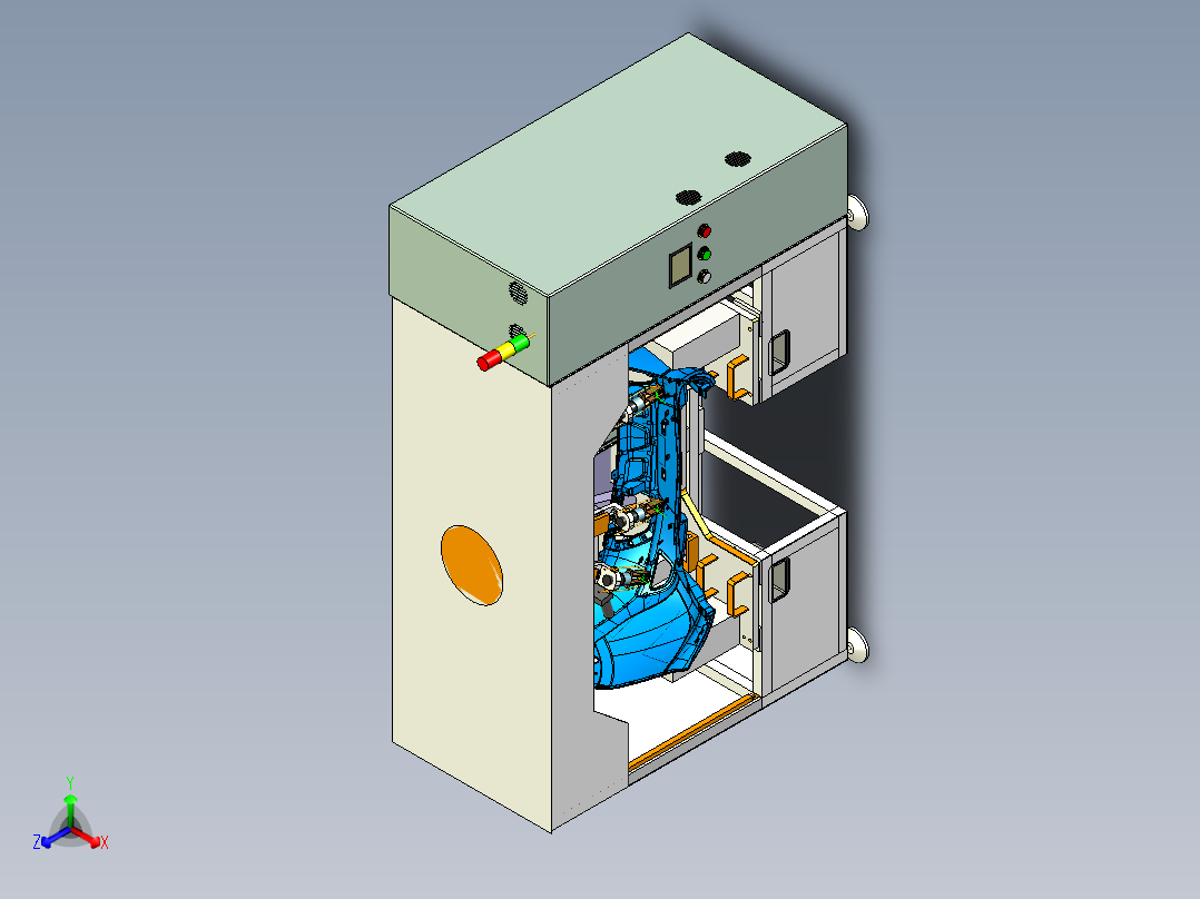 超声波焊接机（焊接后保险杠+倒车雷达支架）正等轴测图