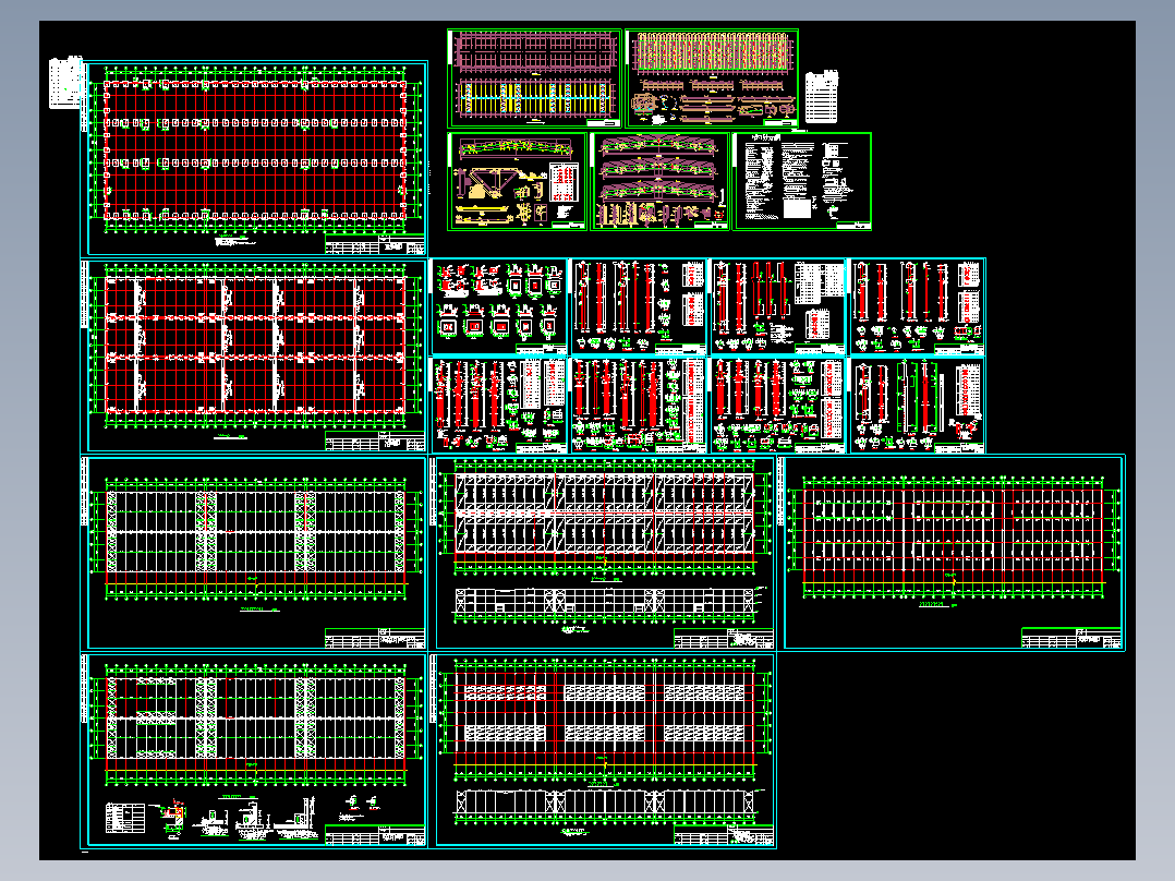某24米跨混凝土柱钢梁结构厂房图纸