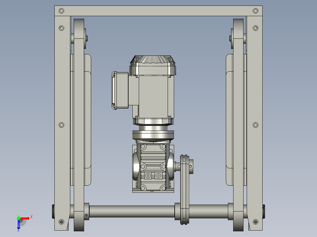 WY21056上下返板提升小车组件俯视图