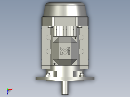 ANMRV030-090型蜗轮蜗杆减速机NMRV06310SS190B5B3YE2-11-4PBMG2_IEC电机俯视缩略图