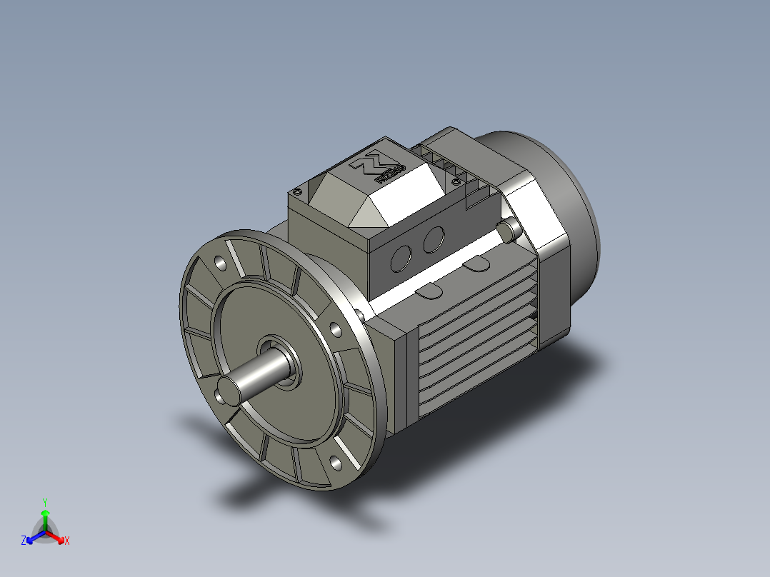 ANMRV030-090型蜗轮蜗杆减速机NMRV06310SS190B5B3YE2-11-4PBMG2_IEC电机正等轴测图