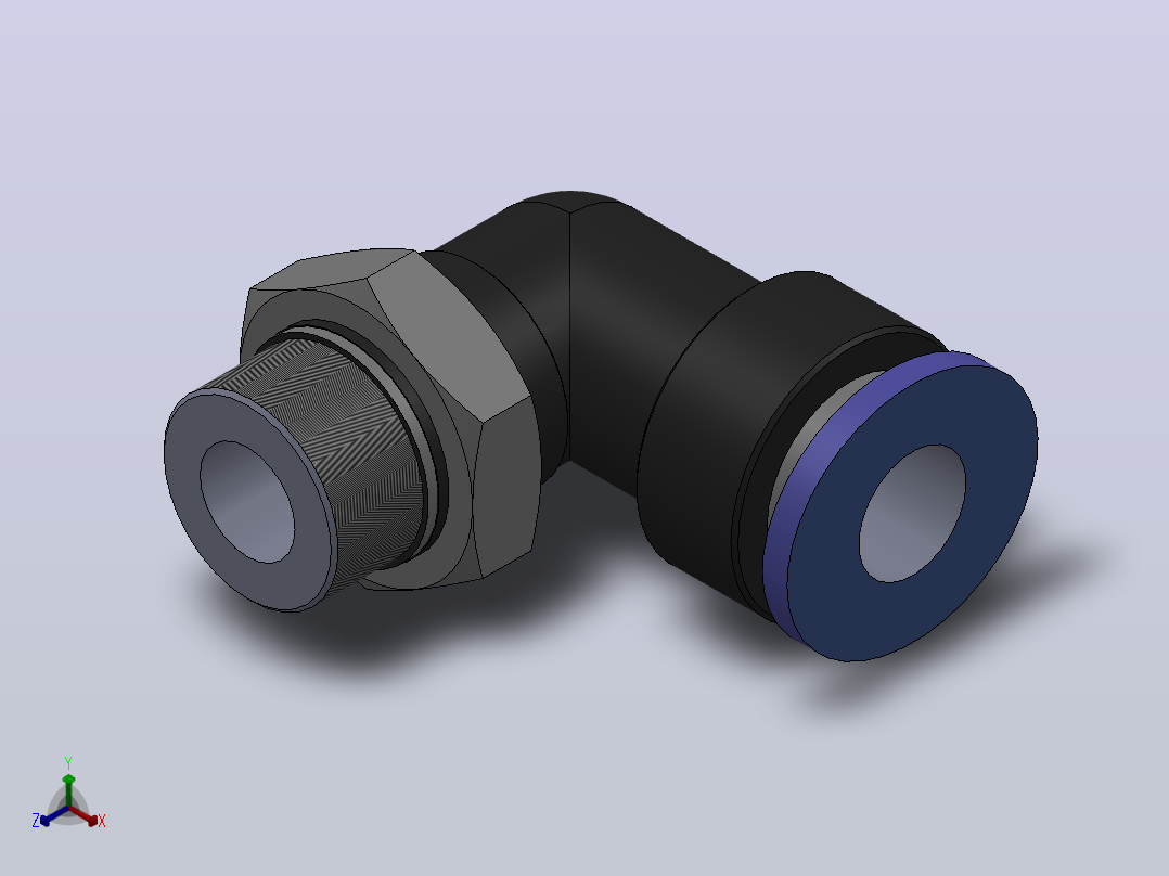 IPL-S L型小型螺纹弯头_IPL06-G01S正等轴测图
