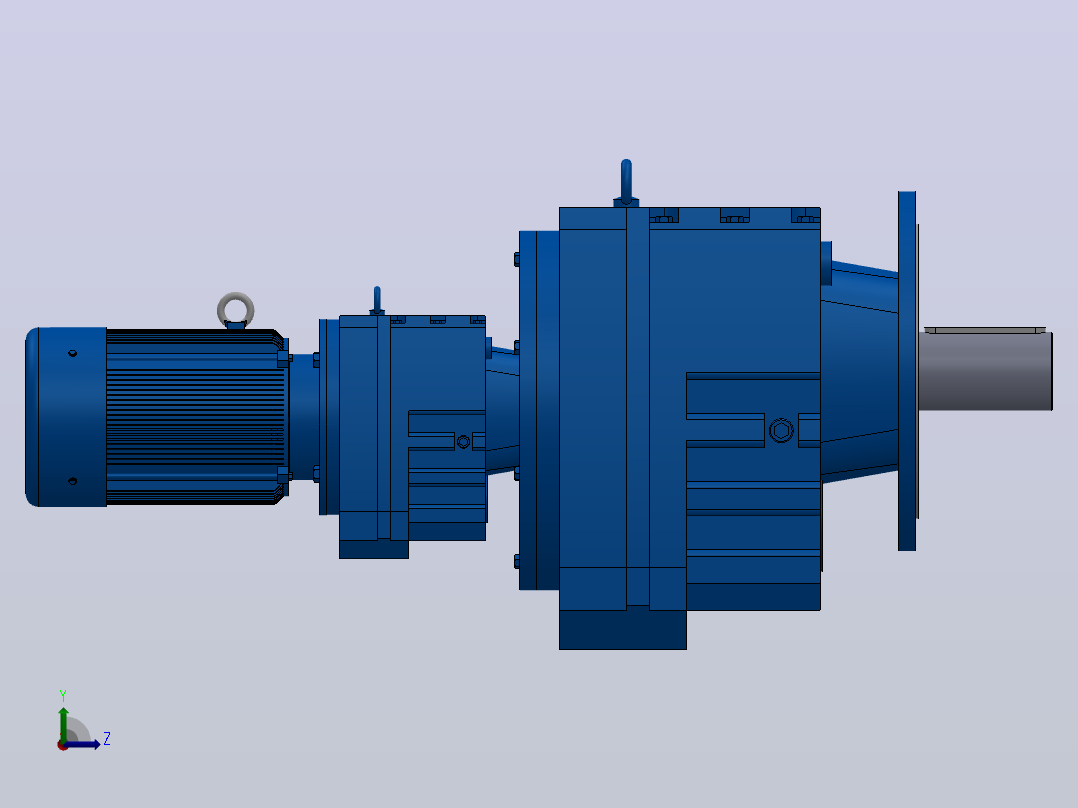 RF167R97法兰轴伸式组合型斜齿轮减速机RF167R97-Y7.5-4P-132M-M1-0°-Φ550左视图