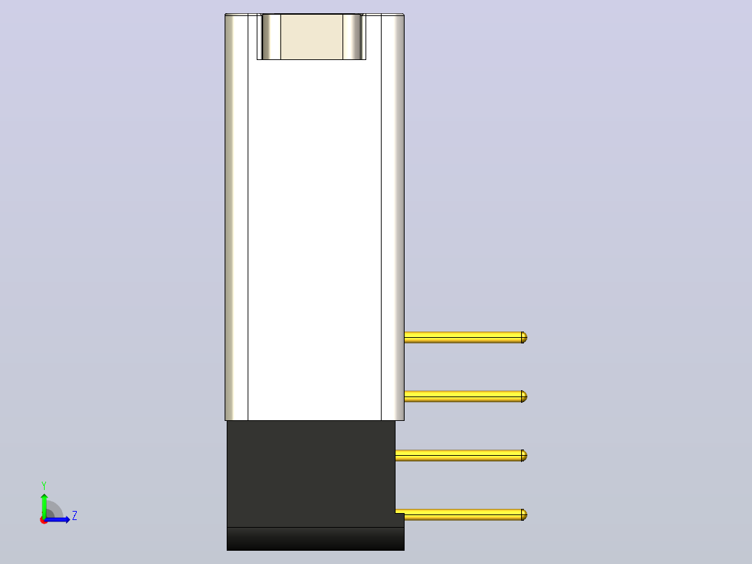 J63A Series Thread Fastening Micro PCB Connectors, Sockets ,J63A系列微型螺纹紧固PCB连接器，插座左视图