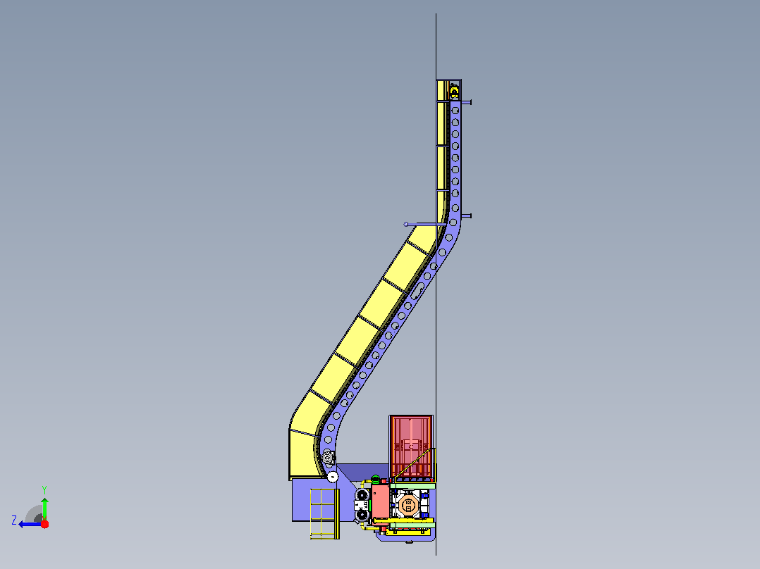 废纸皮全自动打包线3D图纸右视图