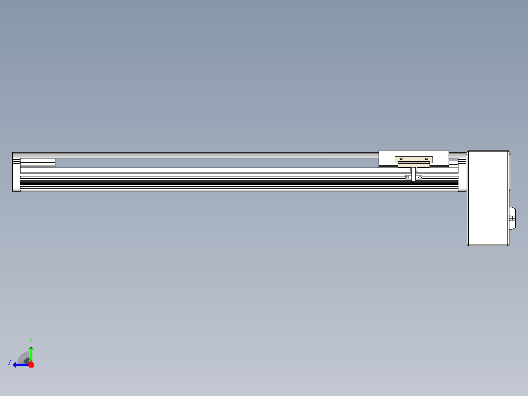 皮带直线轴半封闭可选导轨TPA-HNB-105D-90-L500-LP-C-P20-N3右视图