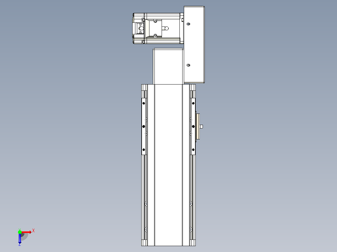 皮带直线轴半封闭可选导轨TPA-HNB-105D-90-L100-ML-C-P20-N3俯视图