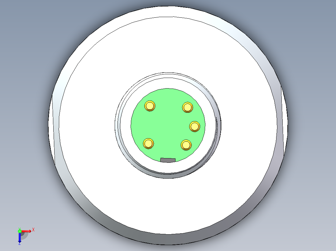 带防护罩的气体传感器俯视图