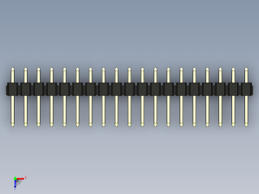 彩色公头100mil（2.54mm）系列-DS1021_black_2x19p_100mil_Type1_rev1.0俯视缩略图