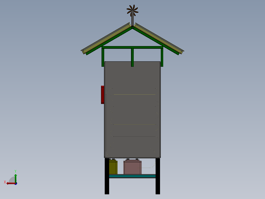 太阳能冷藏室后视图