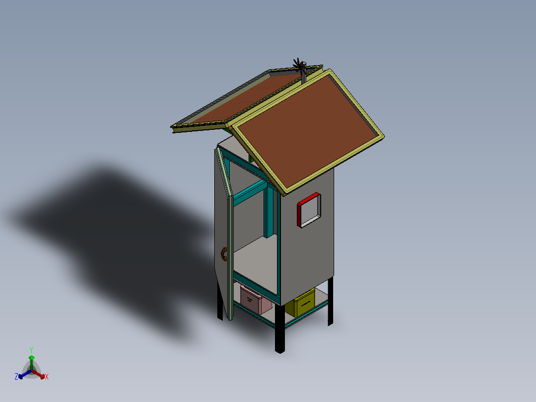 太阳能冷藏室正等轴测图