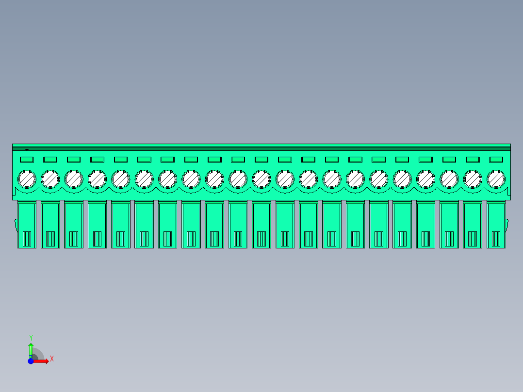 DEGSON 15EDG 系列 3.5mm 插拔式接线端子 FullPack-15EDGK-3.5-21P-14-00AH前视图