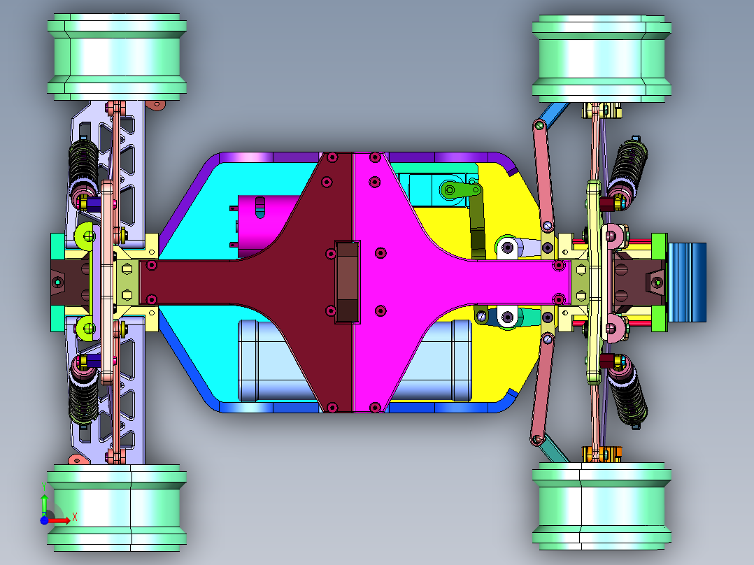 高速电动平跑车模四驱赛车前视图