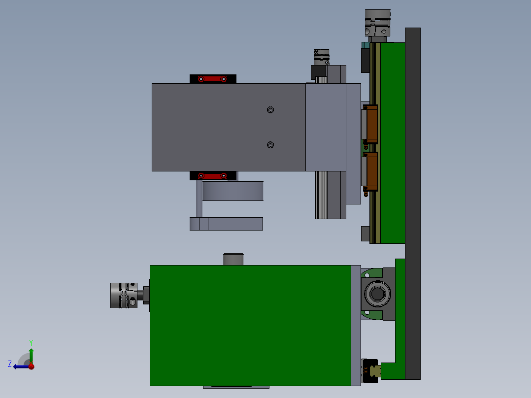 刀具钝化检测系统支撑装置结构设计【三维SolidWorks】右视图