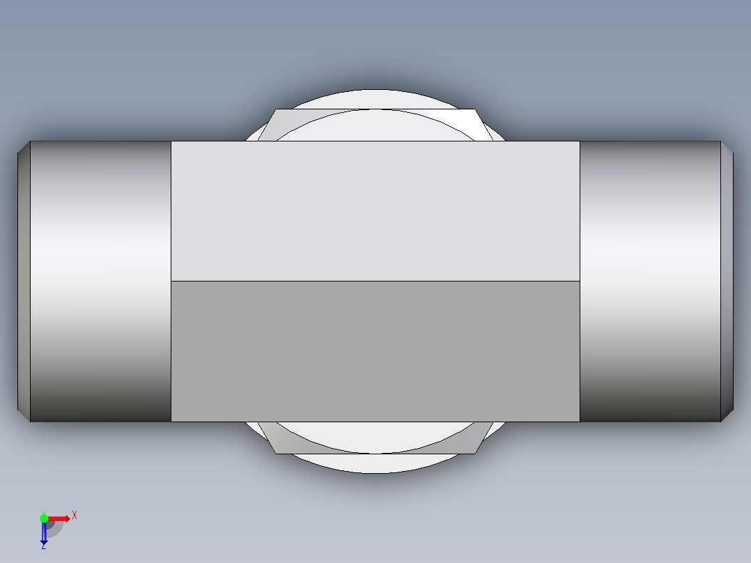 卡套式工业通用硬管接头EO_Adjustable_locknut_branch_tee_TEE15LROMDCF俯视图