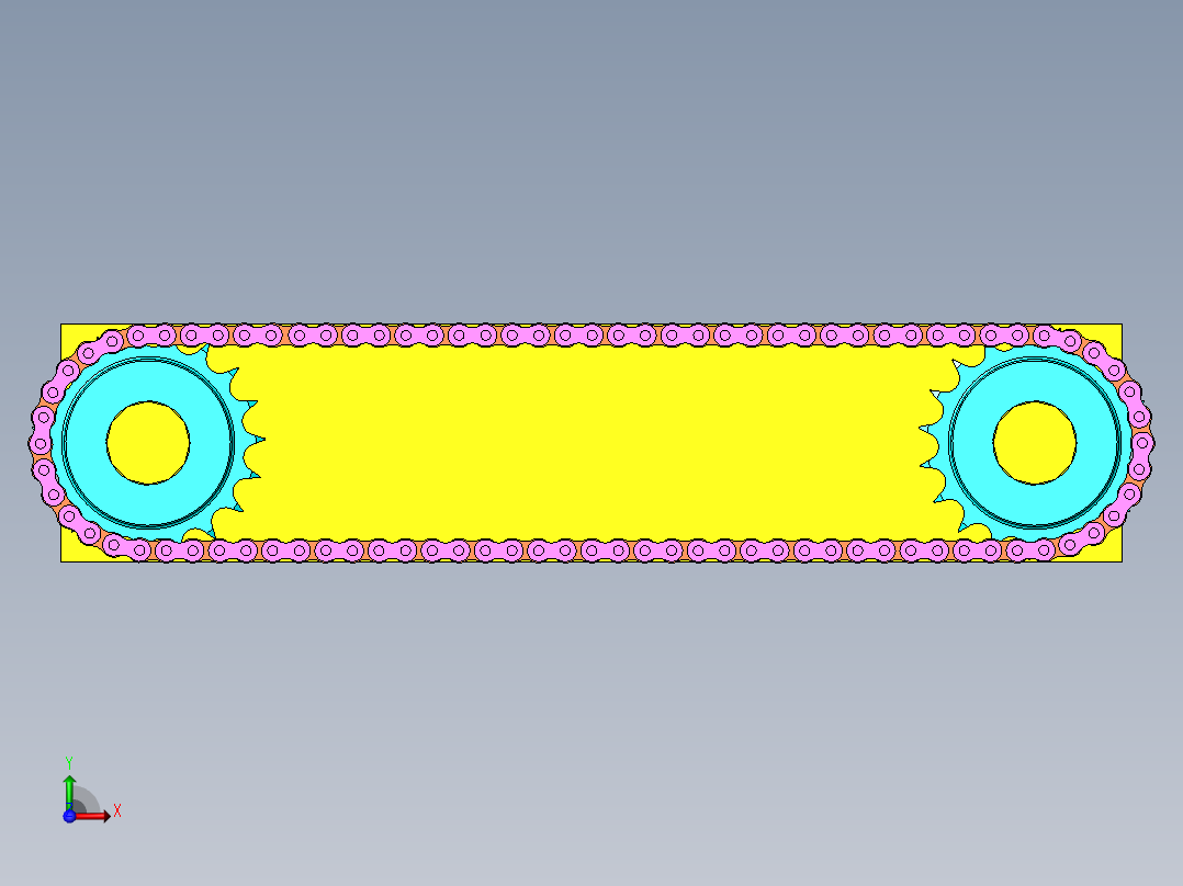 链轮链条装运动仿真前视图