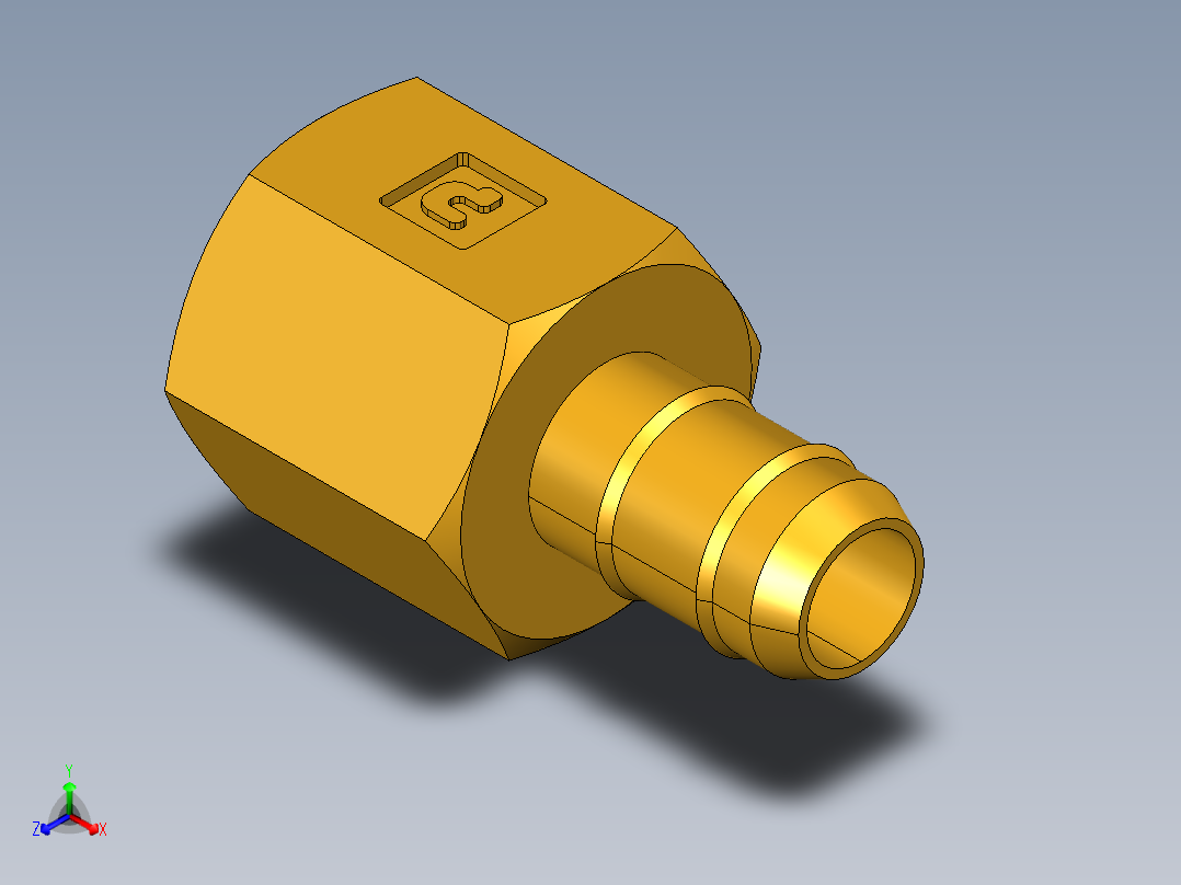 工业通用螺蚊管倒齿式工业硬管接头Female Connector 26-6-2主视图